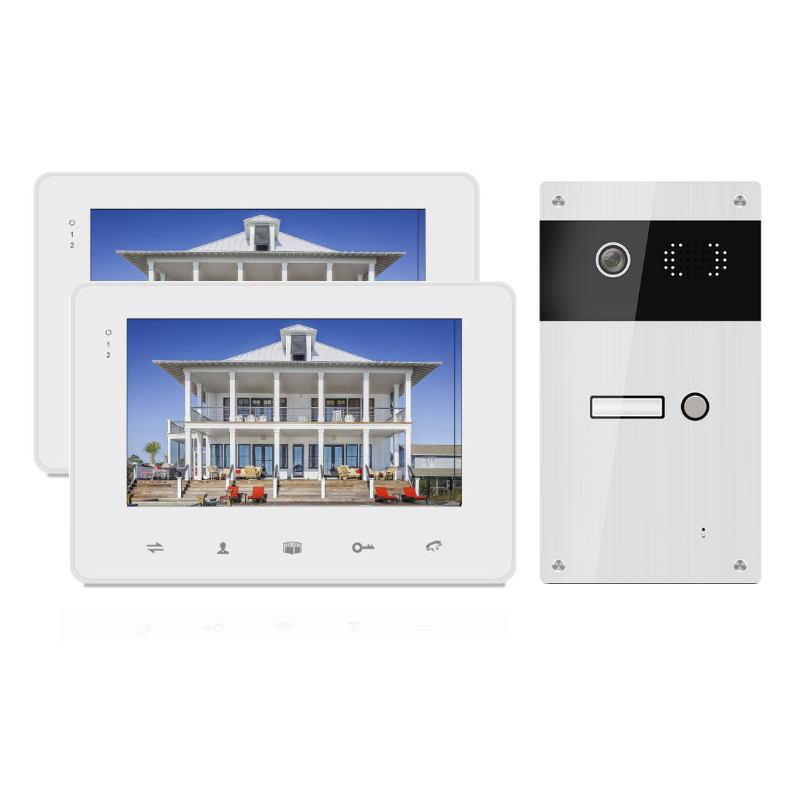 1 Familienhaus Video Türsprechanlage mit 2 Monitoren
